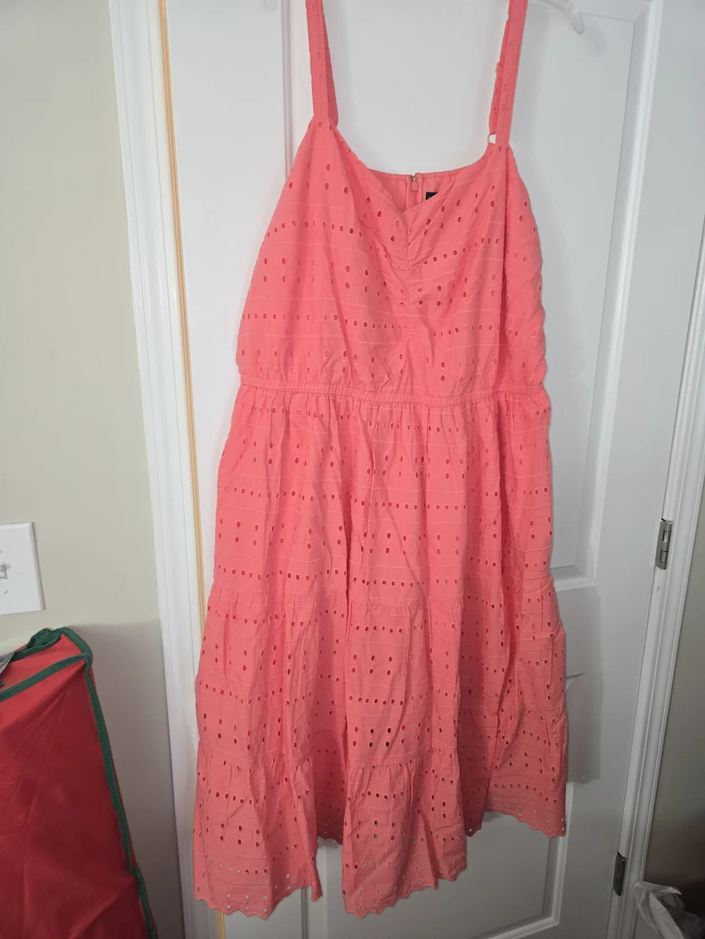 Lane Bryant Coral Pink Eyelet Midi Sundress - Picture 2 of 3
